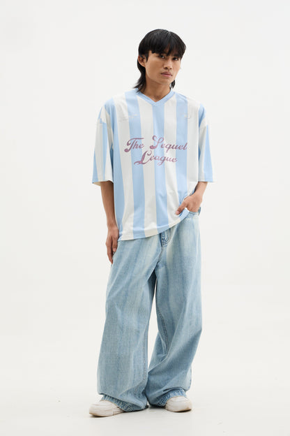 White and Blue Striped Jersey