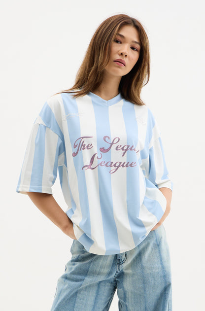 White and Blue Striped Jersey