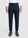 Japanese Navy Straight Fit Pleated Formal Trousers