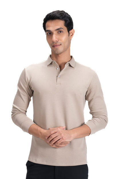 Legacy Polo Sweater - Oatmilk