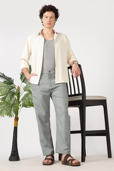 Linen-style 100% Cotton Straight Fit Mint Green Pant