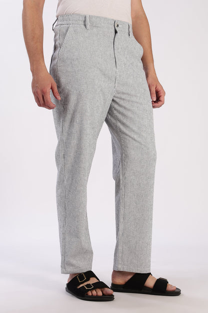 Seer Sucker 100% Cotton Straight Fit GreyÂ Pant | Hamptons at Broadway