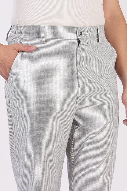 Seer Sucker 100% Cotton Straight Fit GreyÂ Pant | Hamptons at Broadway