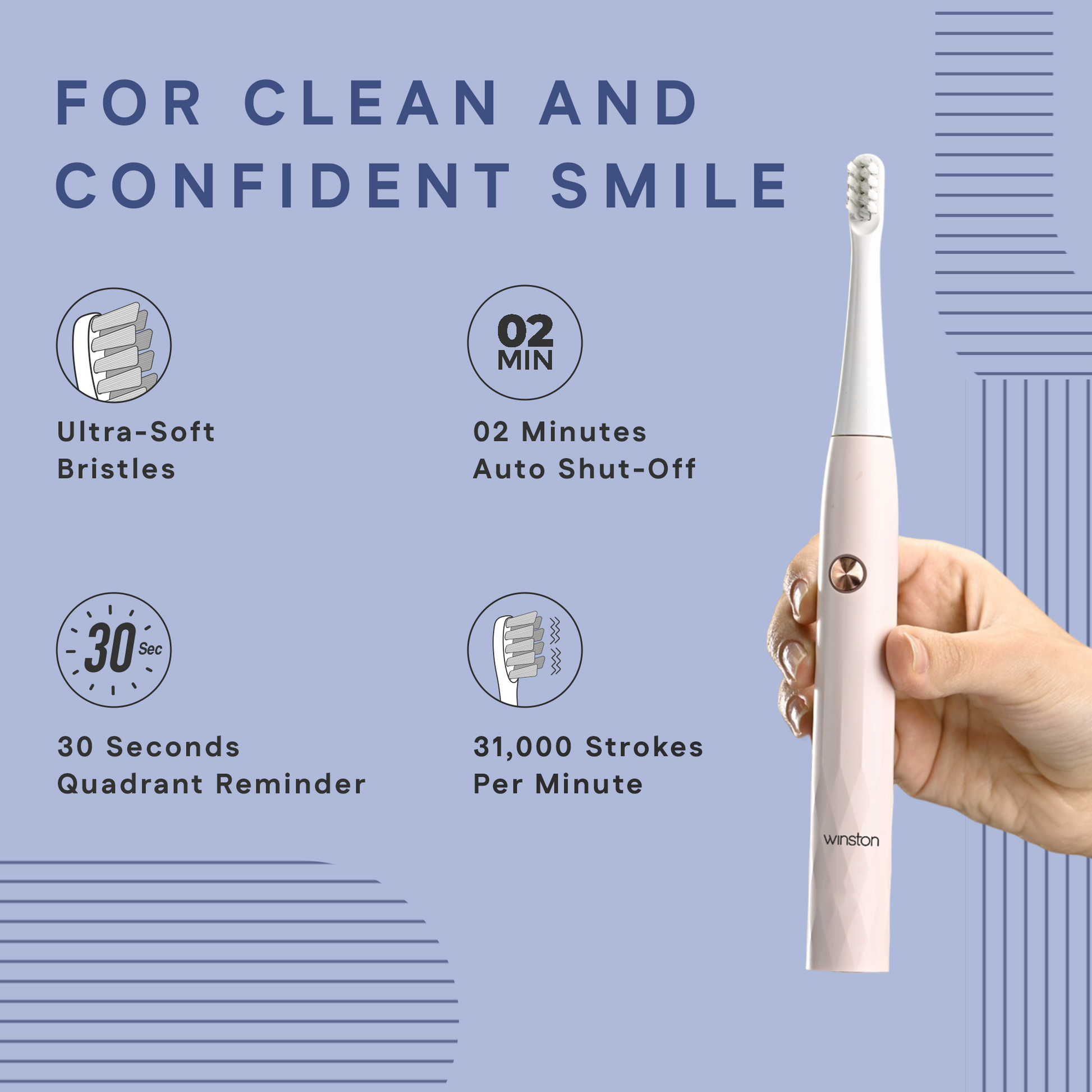Recharagble Toothbrush - Pink | Winston at Broadway