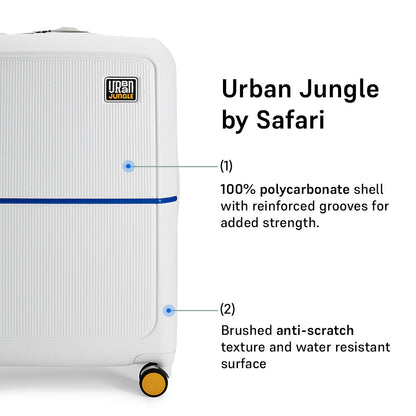 Caliber Medium Hard Luggage -Ivory White-Medium | Urban Jungle at Broadway