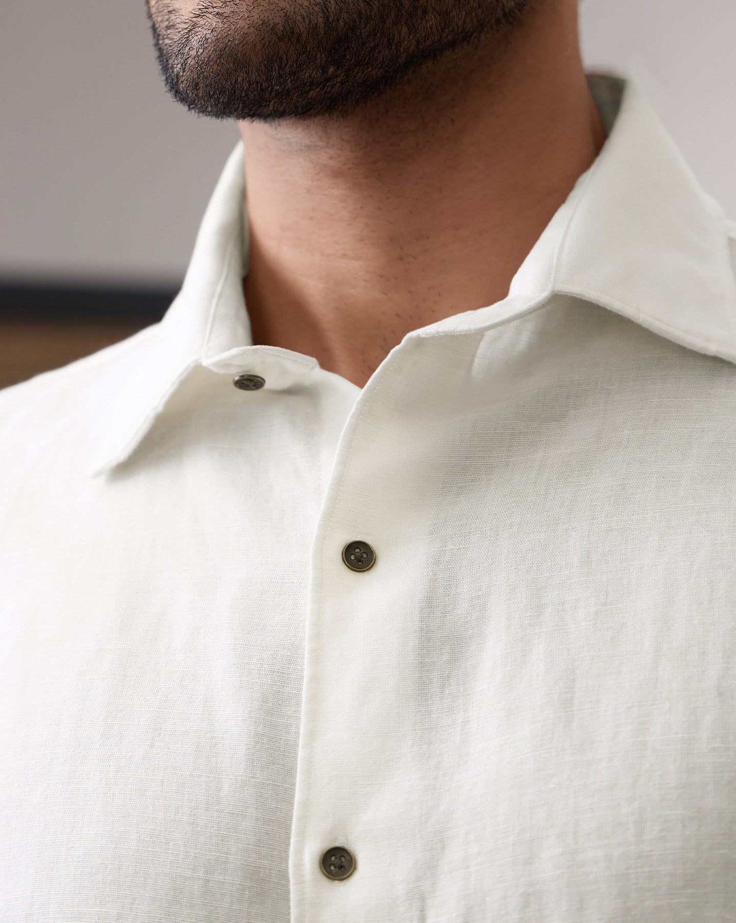 The Linen Rich Shirt Soft ivory