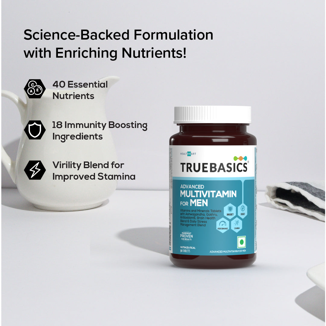 Advanced Multivitamin For Men, 30 Tablets | With Ashwagandha, Gokhru & Kawach, Vitamin D3 and Multiminerals | For Immunity, Energy, Strength & Stamina
