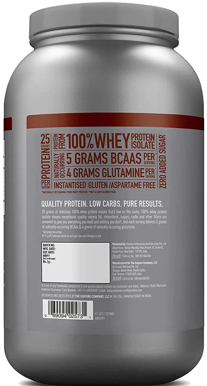Isopure Low Carb 100% Whey Protein Isolate Cookie & Cream -2.2 Lbs ( 1 kg )