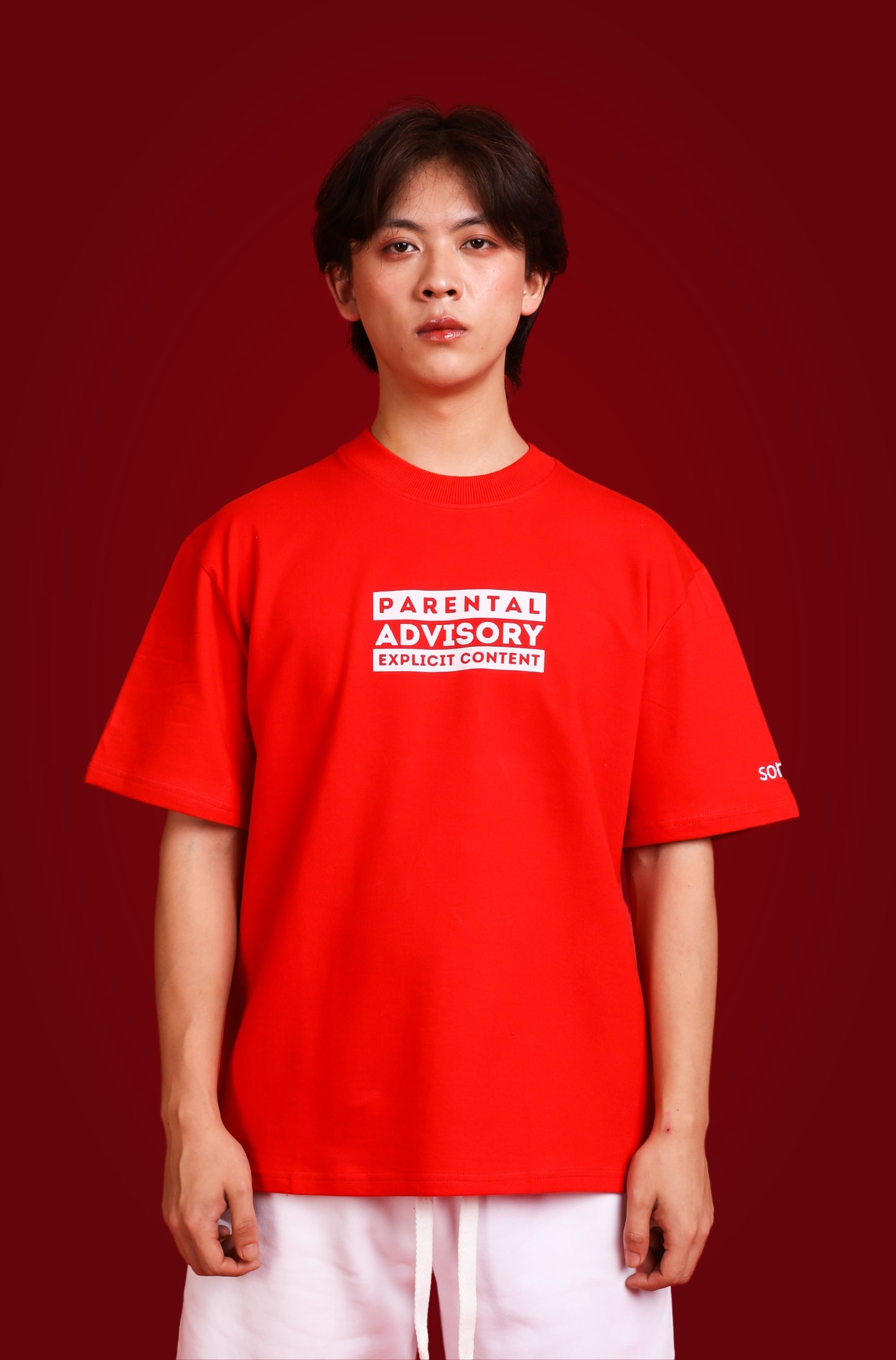 fuck. - korean oversized tshirt Red | sorta at Broadway