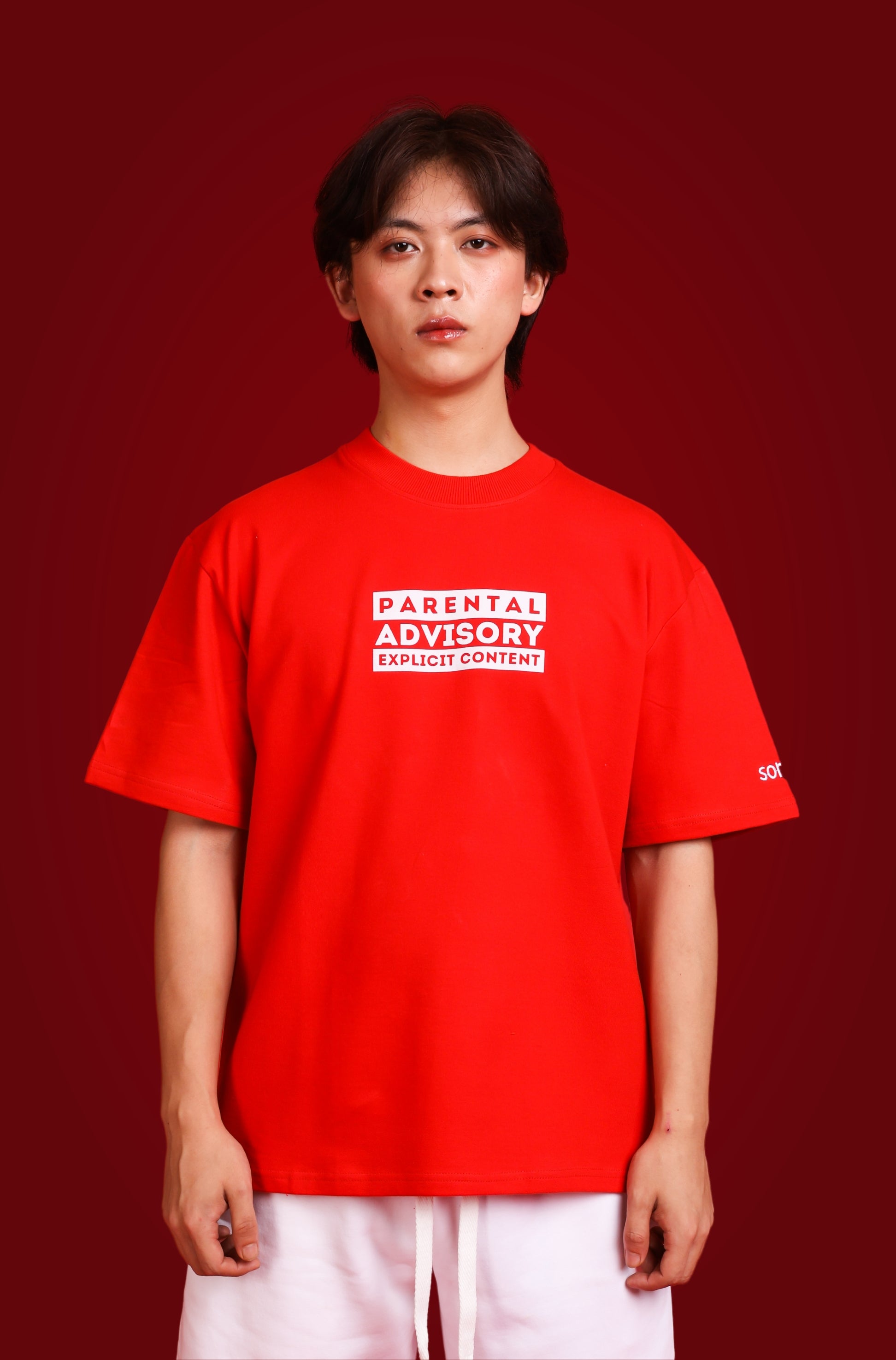 fuck. - korean oversized tshirt Red | sorta at Broadway