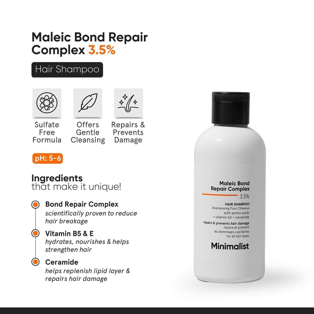 Minimalist Maleic Bond Repair Complex 3.5% Hair Shampoo 250 ml
