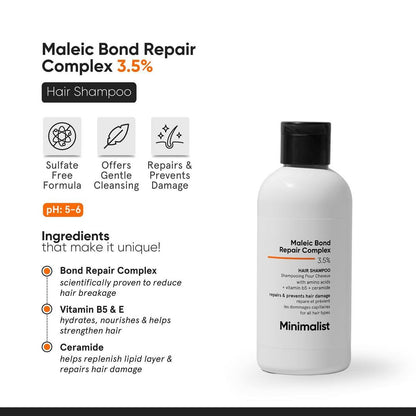 Minimalist Maleic Bond Repair Complex 3.5% Hair Shampoo 250 ml