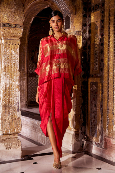 ASYMMETRIC DRAPE SKIRT