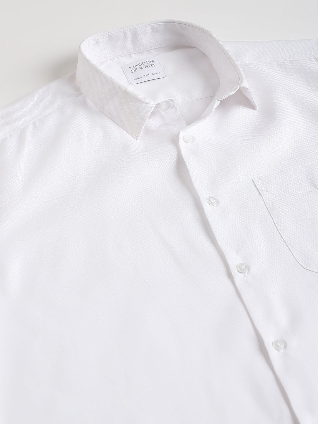 Patch Pocket Dobby Cotton White Shirt - Orchard