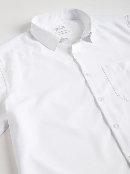 Chiseled Cuff Angular Twill White Shirt - Austin