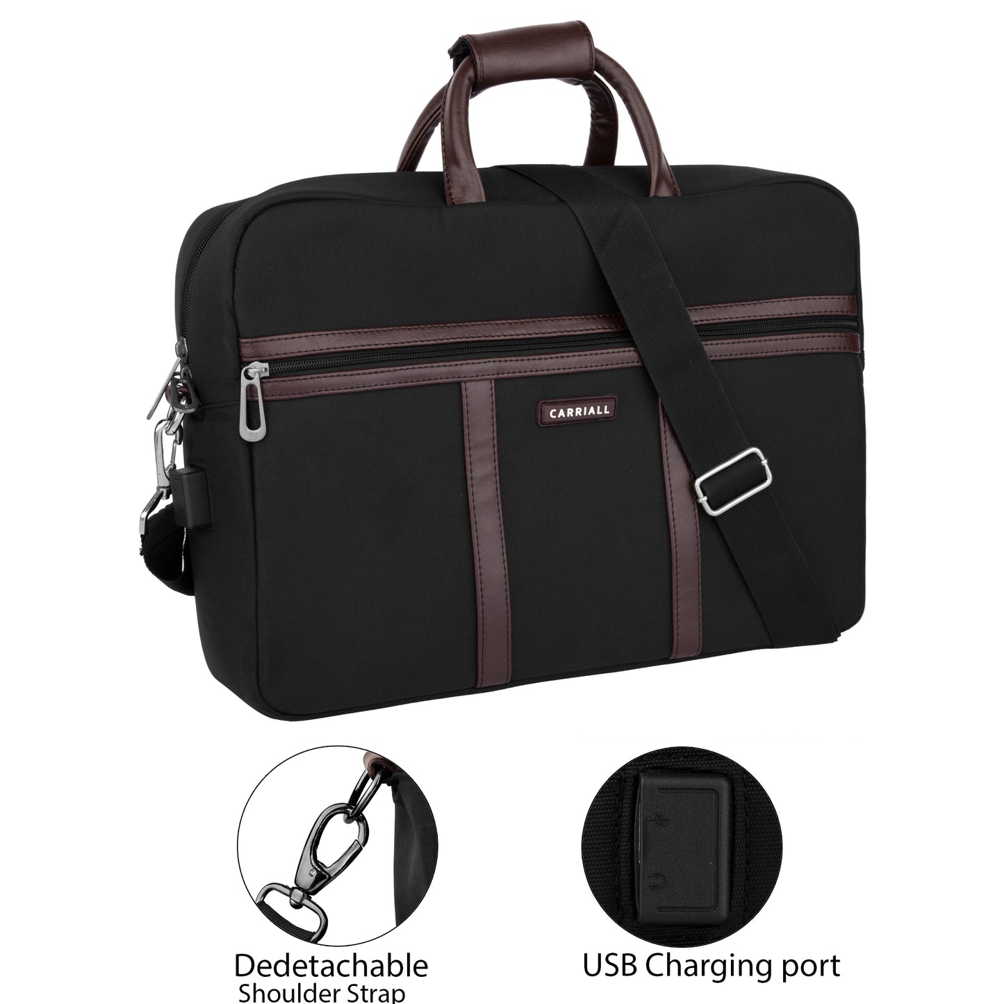 Carriall CLARO Laptop Messenger Bag (Black)