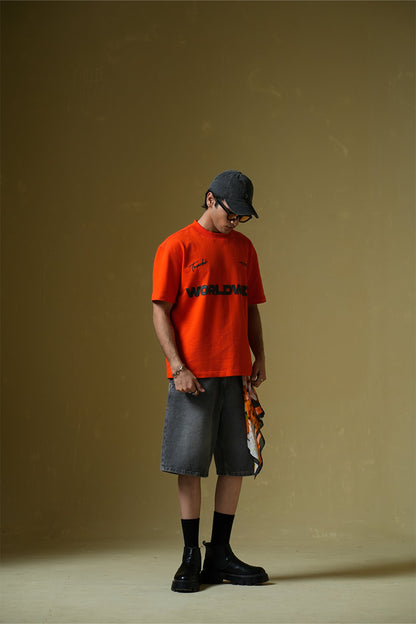 Worldwide Orange Oversized T-Shirt