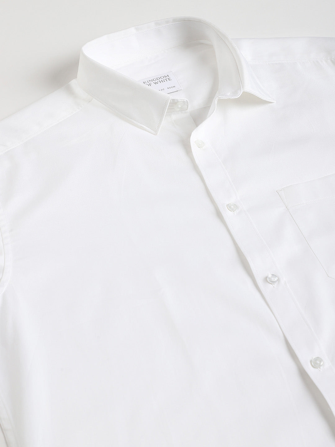 Chest Pocket Premium Cotton White Shirt - Routine
