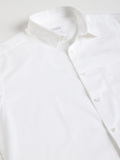 Chest Pocket Premium Cotton White Shirt - Routine
