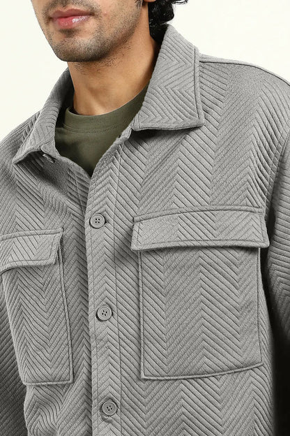 Relaxed Fit Textured Overshirt