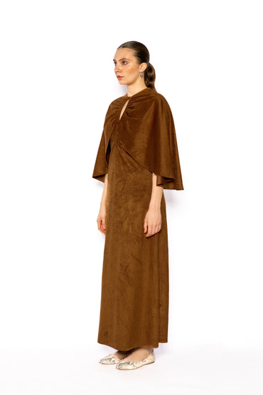 Contemponari-Lotus Dress-Brown