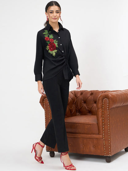 Side Tie-Up Cotton Shirt