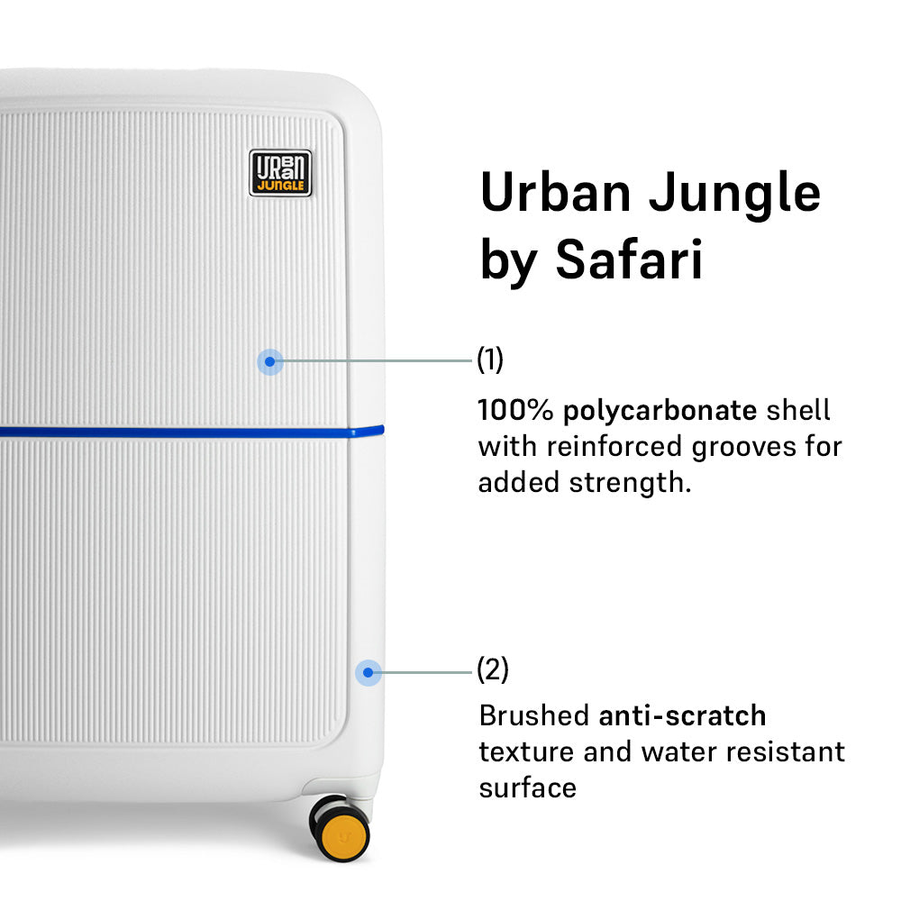 Caliber Large Hard Luggage -Ivory White-Large | Urban Jungle at Broadway