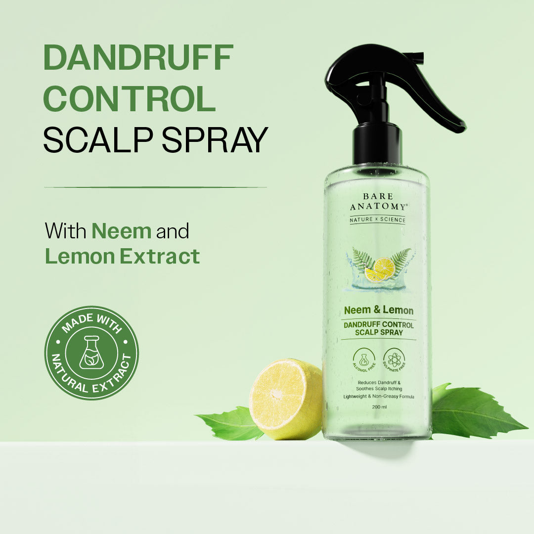 Neem & Lemon Dandruff Control Scalp Spray - 200 ml | Pack of 3