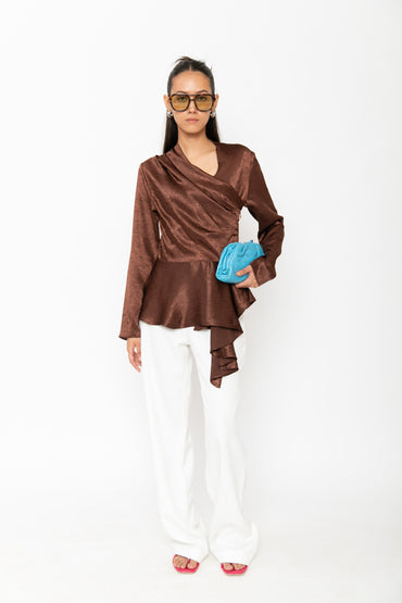 Contemponari-Magnolia Top-Brown