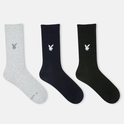 Mens Playboy Solid Crew Socks