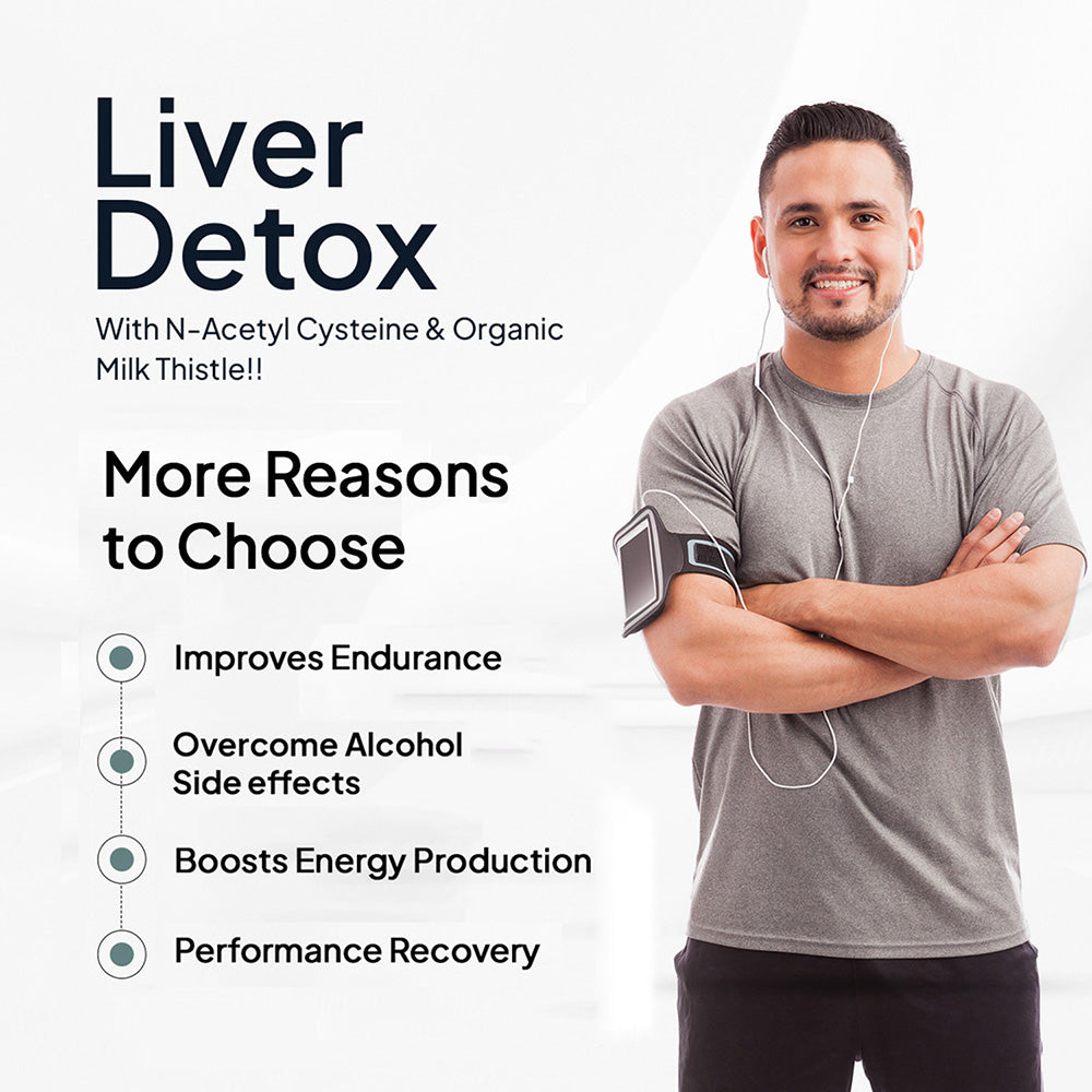 Miduty Liver Detox Supplement Milk Thistle with N-Acetyl Cysteine 900 mg | Natural Body Detox & Digestive Enzymes - Fatty Liver Care | Natural Detoxification Formula - 60 Veg Capsules