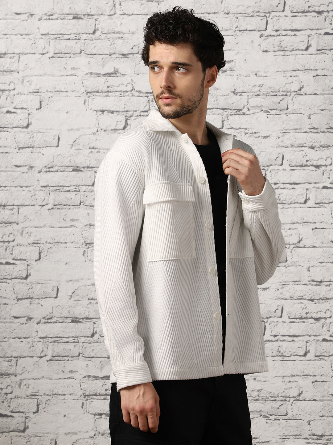 Relaxed Fit Textured Overshirt