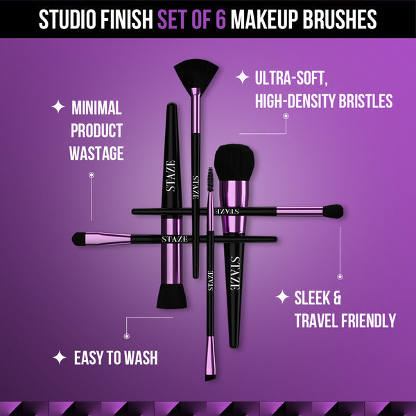 Staze Studio Finish Set of 6 Makeup Brushes | Staze at Broadway
