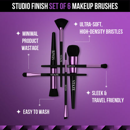 Staze Studio Finish Set of 6 Makeup Brushes | Staze at Broadway