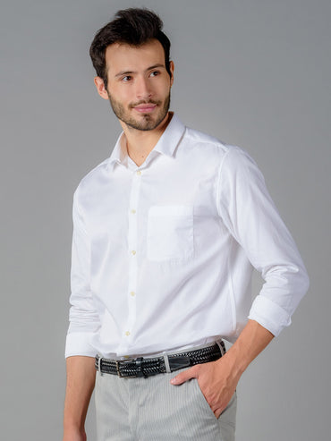 Regular Collar Stripes Cotton Satin Shirt - Signature