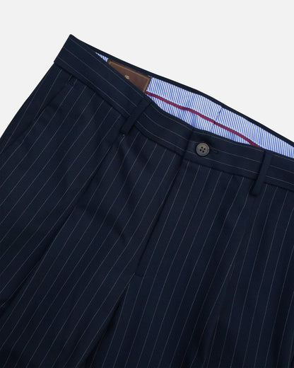 Bare Brown Relax Fit  Stripe Trouser - Navy