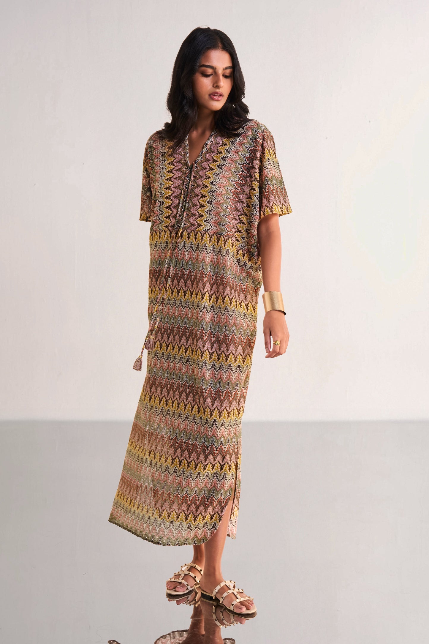 MULTICOLOUR CROCHET KNIT MAXI