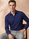 Slim Fit Navy Blue Solid Formal Shirt for Men (TOMNV)