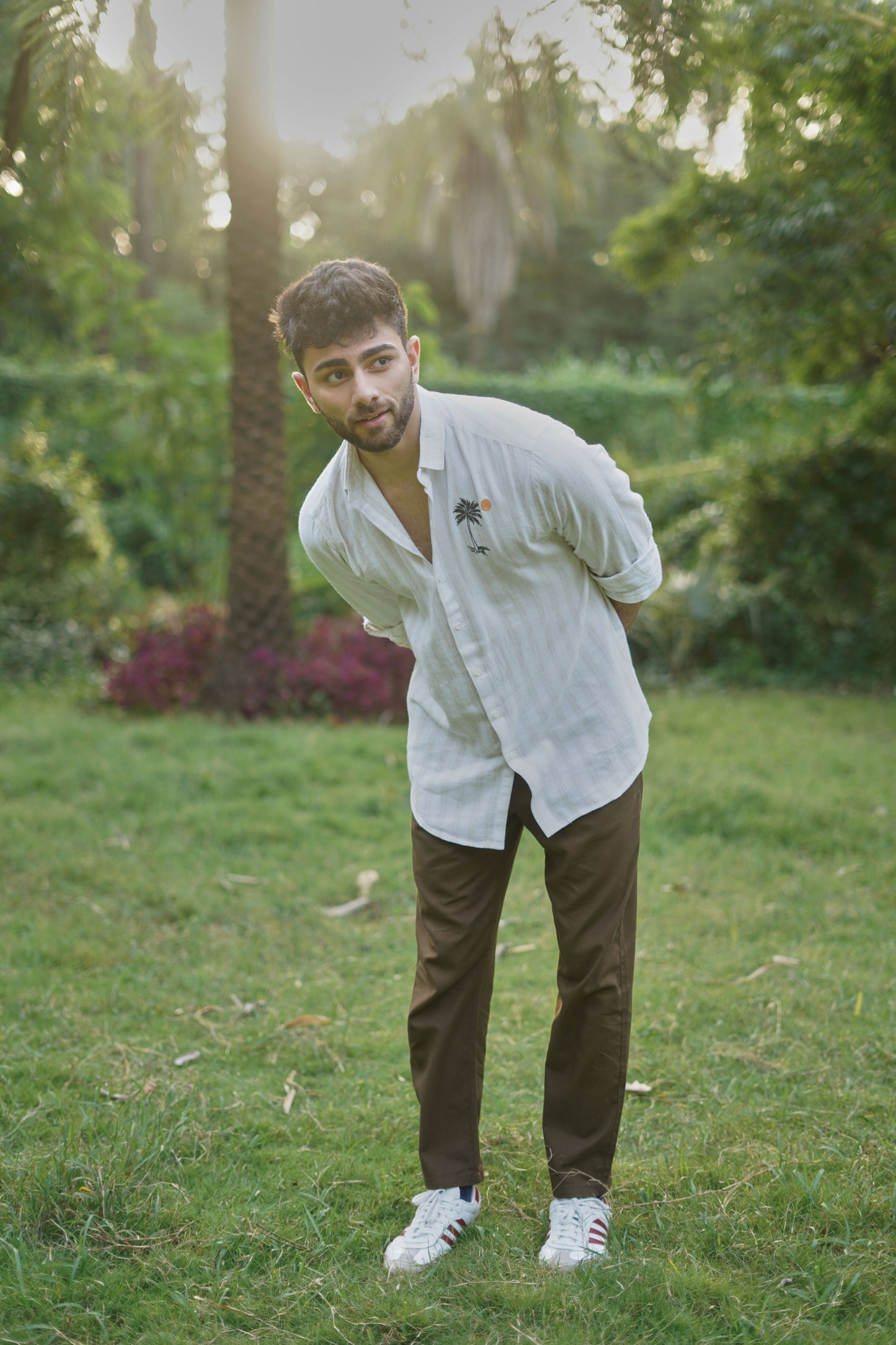 Sunny Side Up Embroidery Stripes Shirt