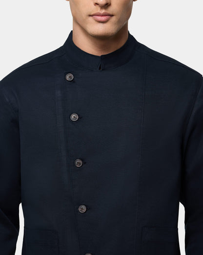 The Double Breasted Shacket Navy
