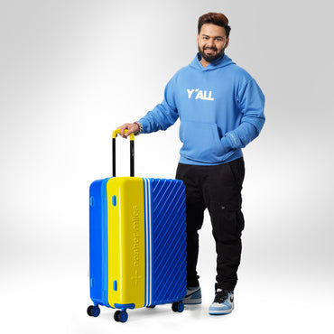 Nasher Miles Vegas Hard-Sided Polycarbonate Check-in Luggage Lime Green&Azure Blue 28 inch |75 Trolley Bag