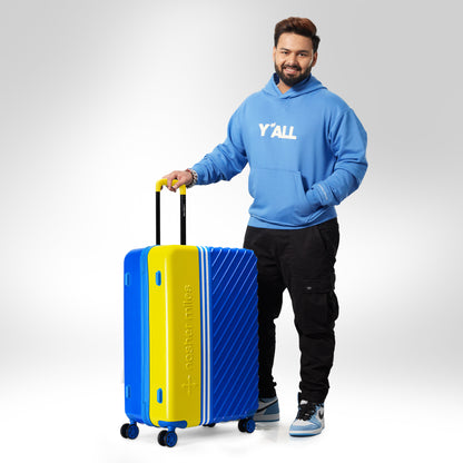 Nasher Miles Vegas Hard-Sided Polycarbonate Check-in Luggage Lime Green&Azure Blue 28 inch |75 Trolley Bag