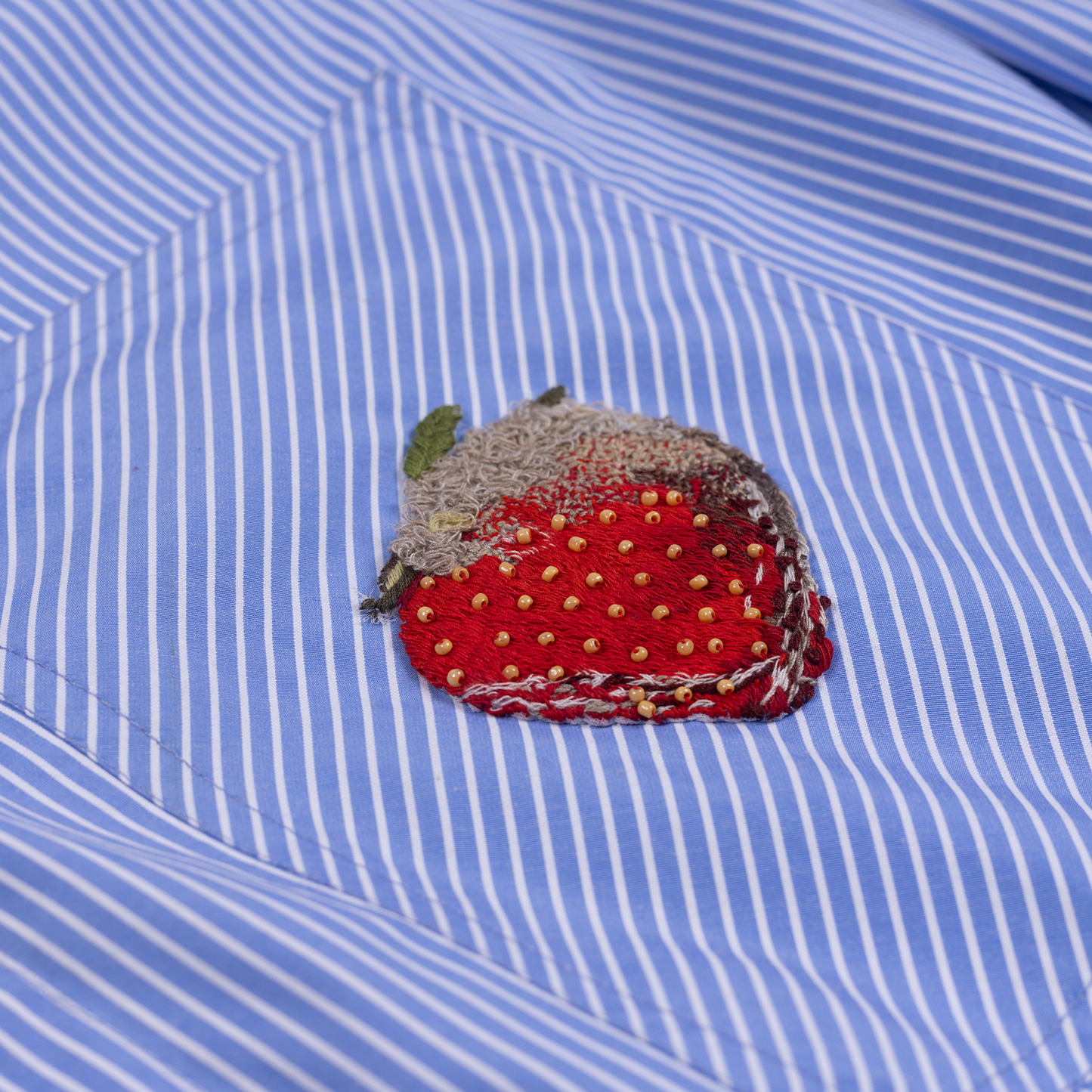 Oversized pinstriped embroidered darwyn shirt | Huemn at Broadway
