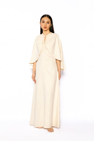 Contemponari-Lotus Dress-White