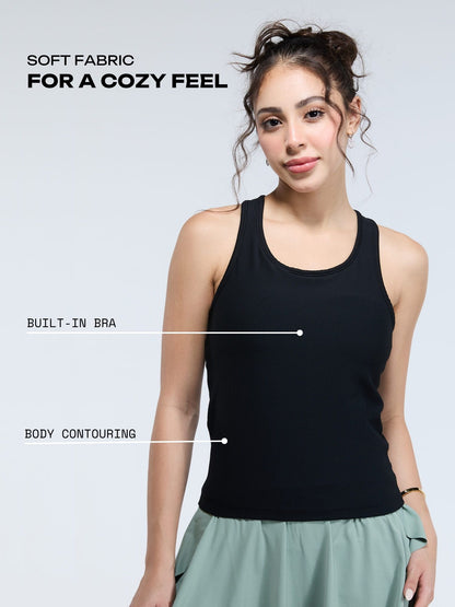 Black Tank Us Later Top