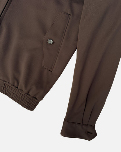 Bare Brown Slim Fit Knit Bomber Jacket - Brown