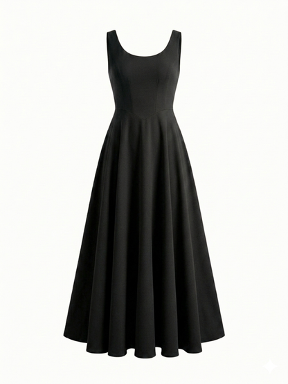 Stretchable Corset Fit & Flare Midi Dress