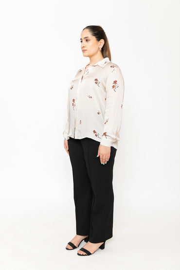 Contemponari-Wilted Petals Shirt-White