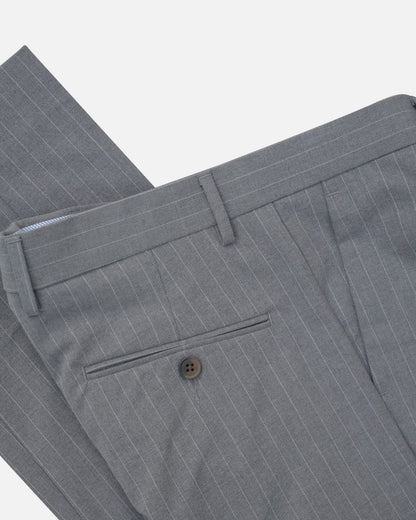 Bare Brown Relax Fit  Stripe Trouser - Grey