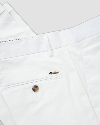 Bare Brown Slim Fit Trouser - White